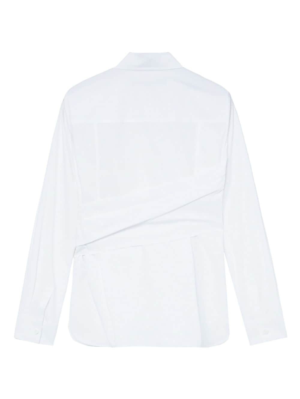 twist-detail cotton shirt - 6