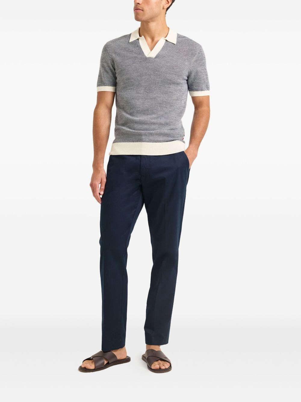 contrast-band short-sleeve polo shirt - 2