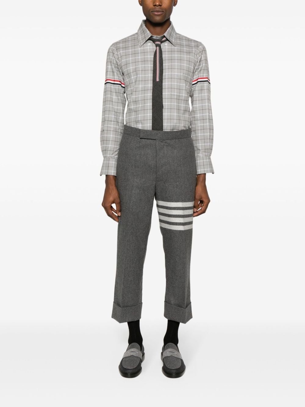 tattersall-checked cotton shirt - 2