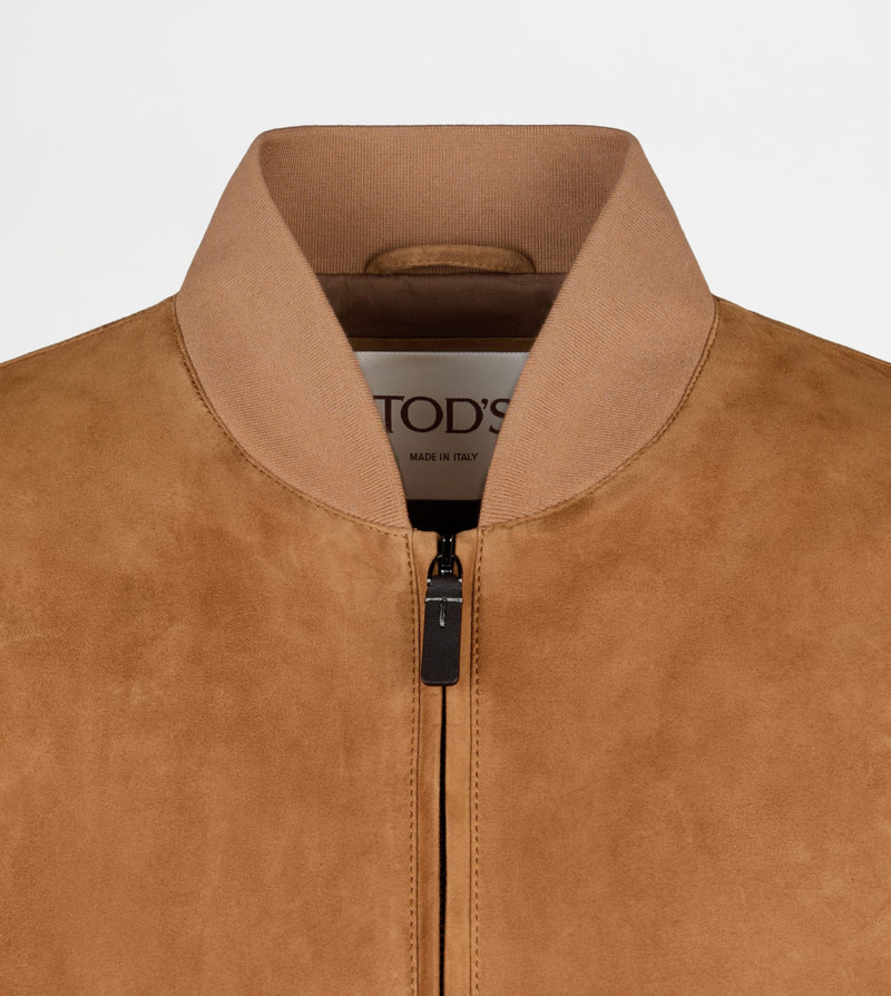 PASHMY BOMBER JACKET IN SUEDE - ORANGE 7