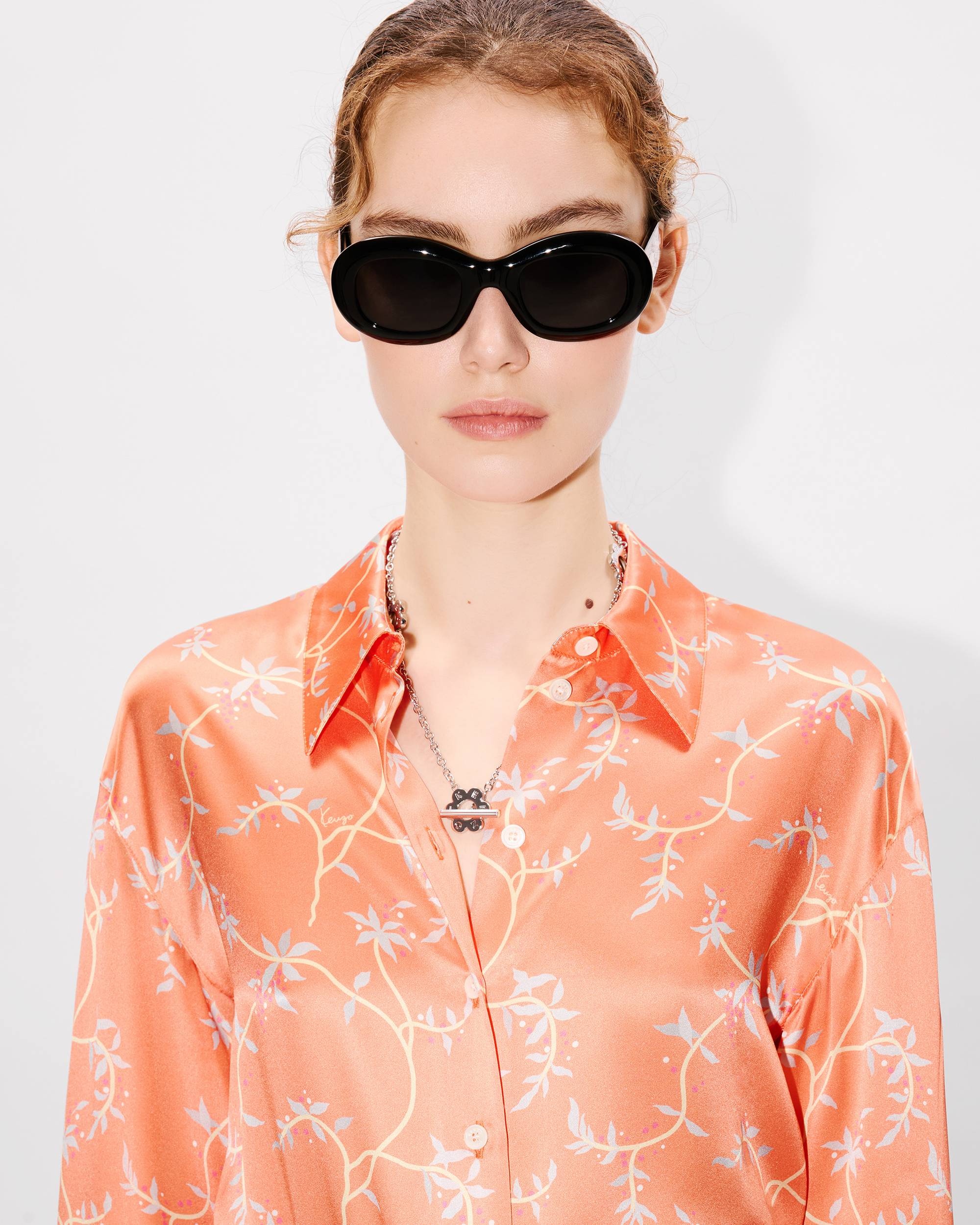 'KENZO Jungle Flower' midi shirt dress in silk - 5