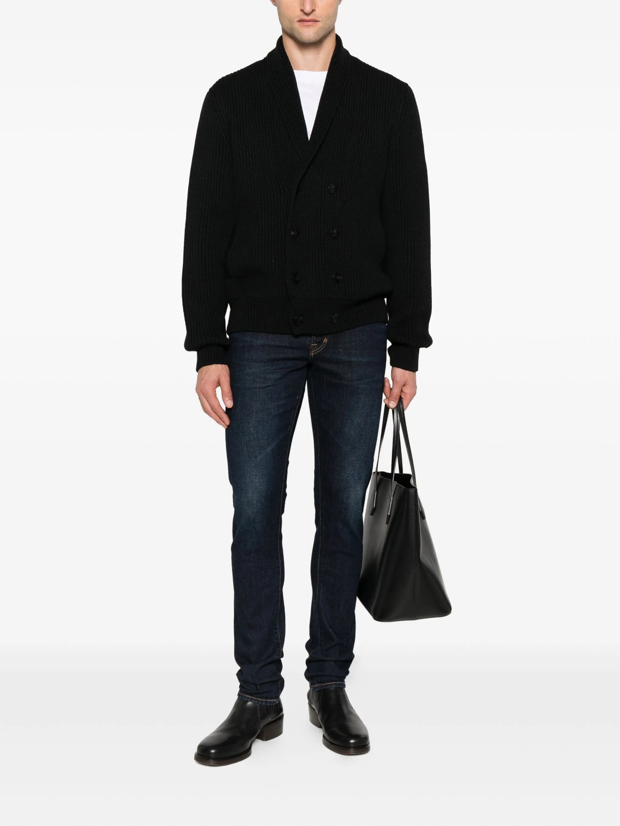 Tom Ford Ribbed-knit Double-breasted Cardigan - 4