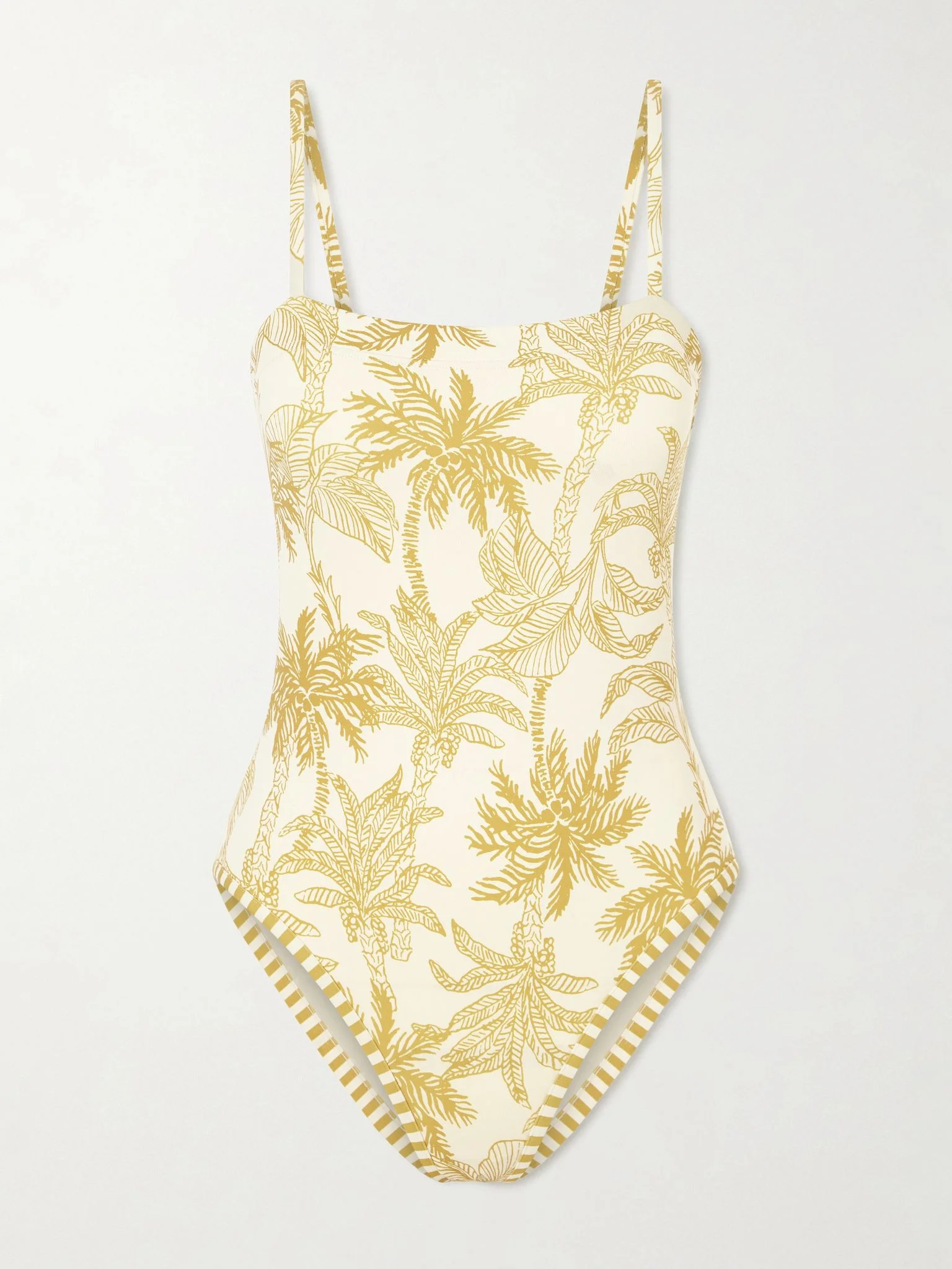 Tropical printed swimsuit Yellow - 1