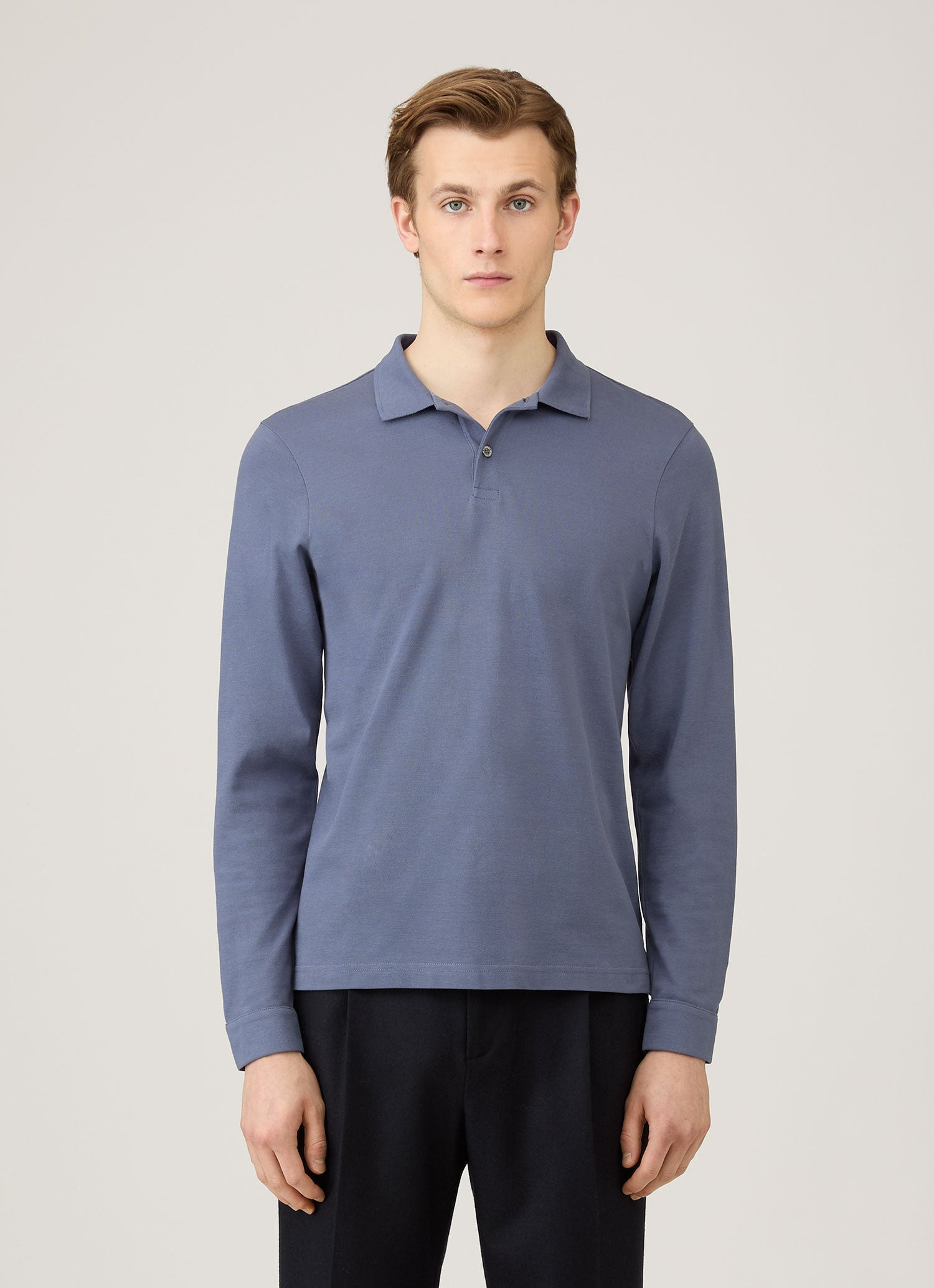 Long Sleeve Piqué Polo Shirt - 2