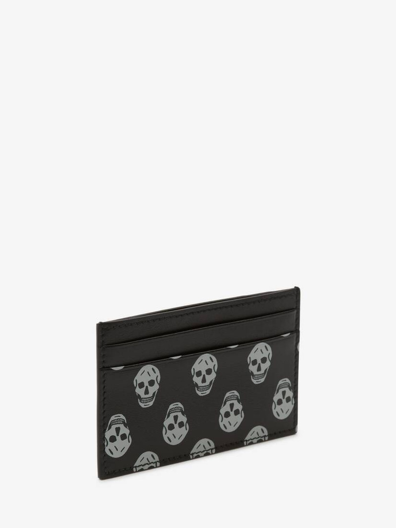 Alexander McQueen Biker Skull Card Holder in Black/white outlook