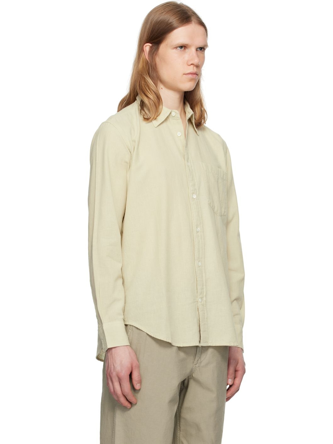 Beige Algot Relaxed Cotton Linen Shirt - 2