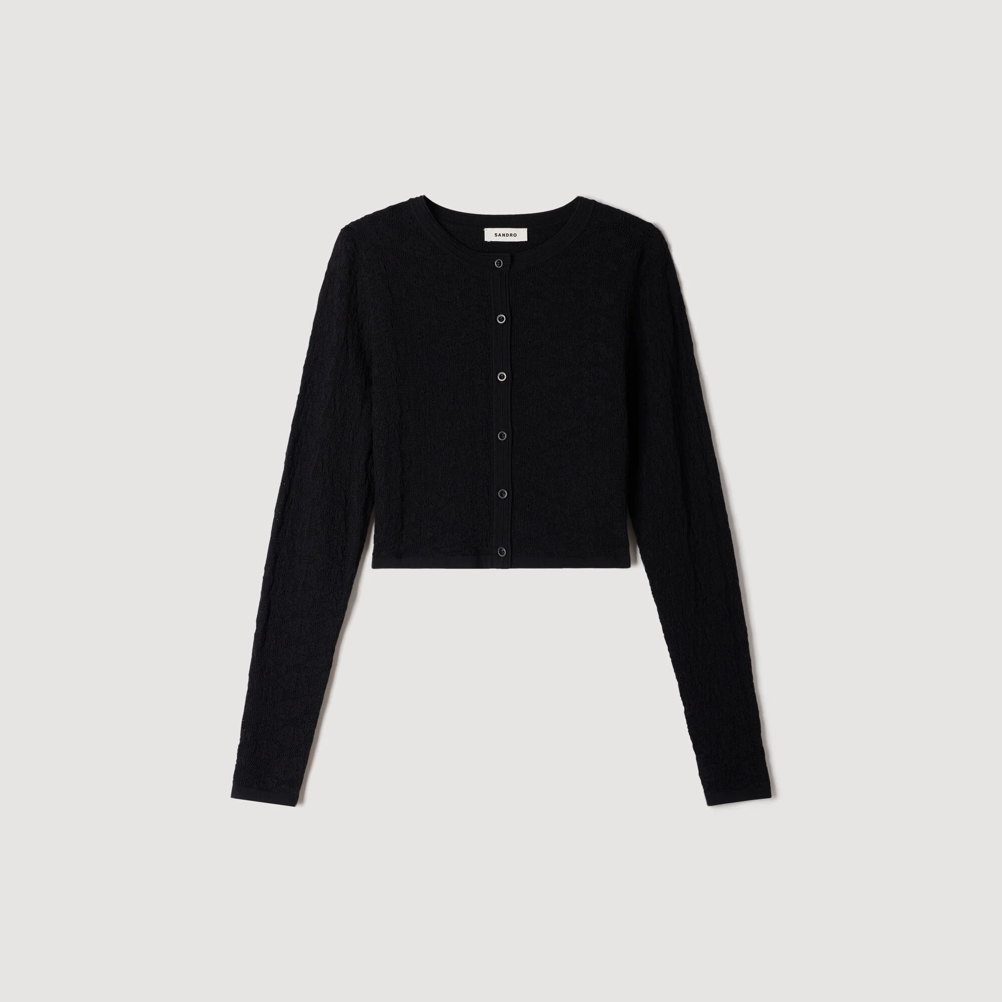 DECORATIVE POINTELLE CARDIGAN - 1