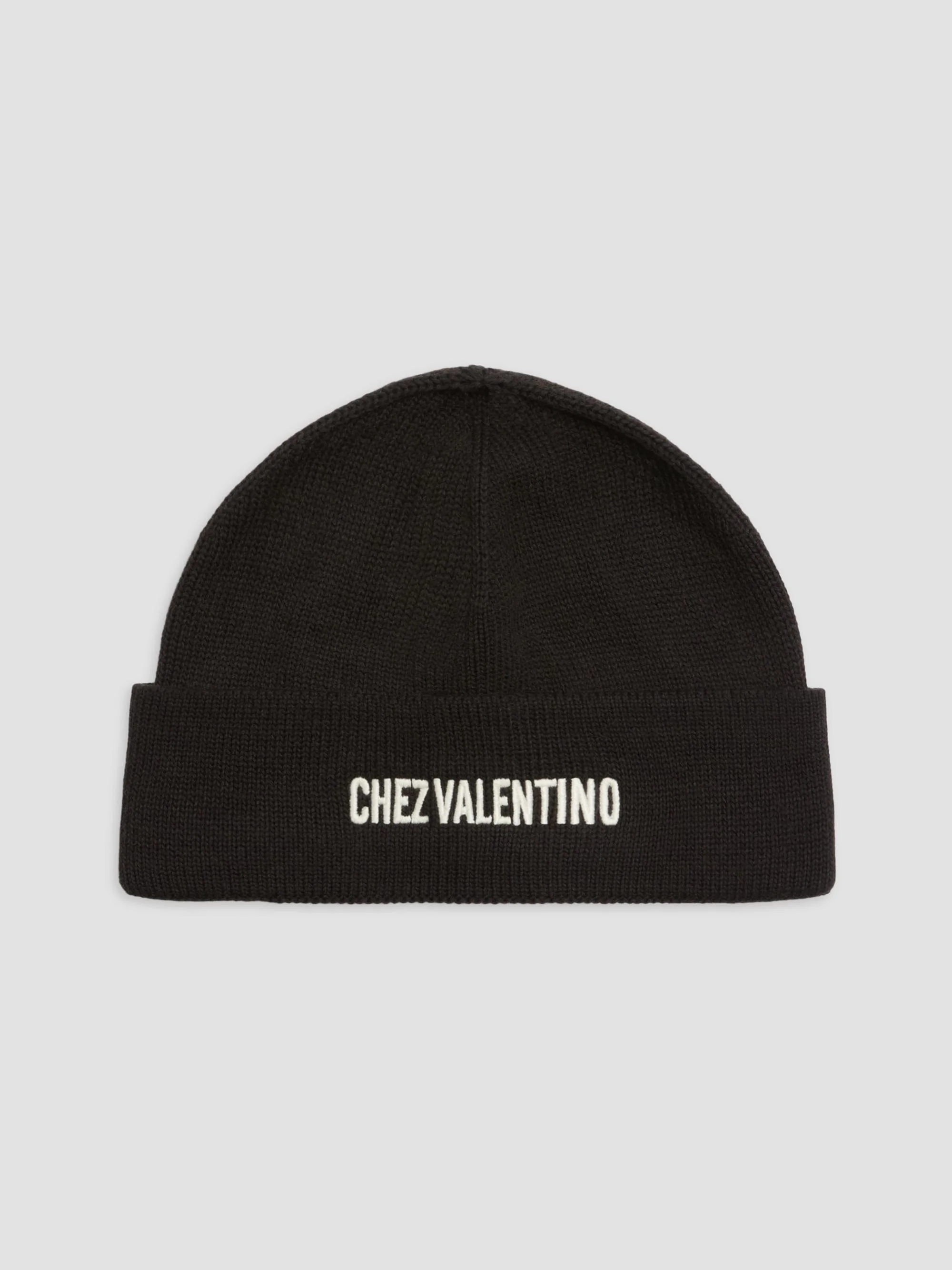 Men's Knitted Wool Beanie - Black - 1