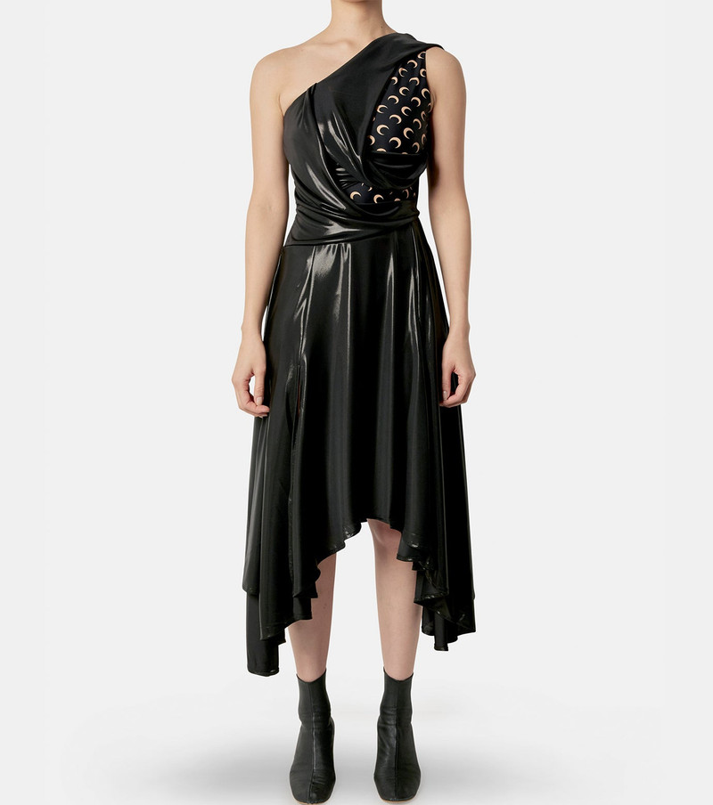 Marine Serre Regenerated Jersey Draped Dress outlook