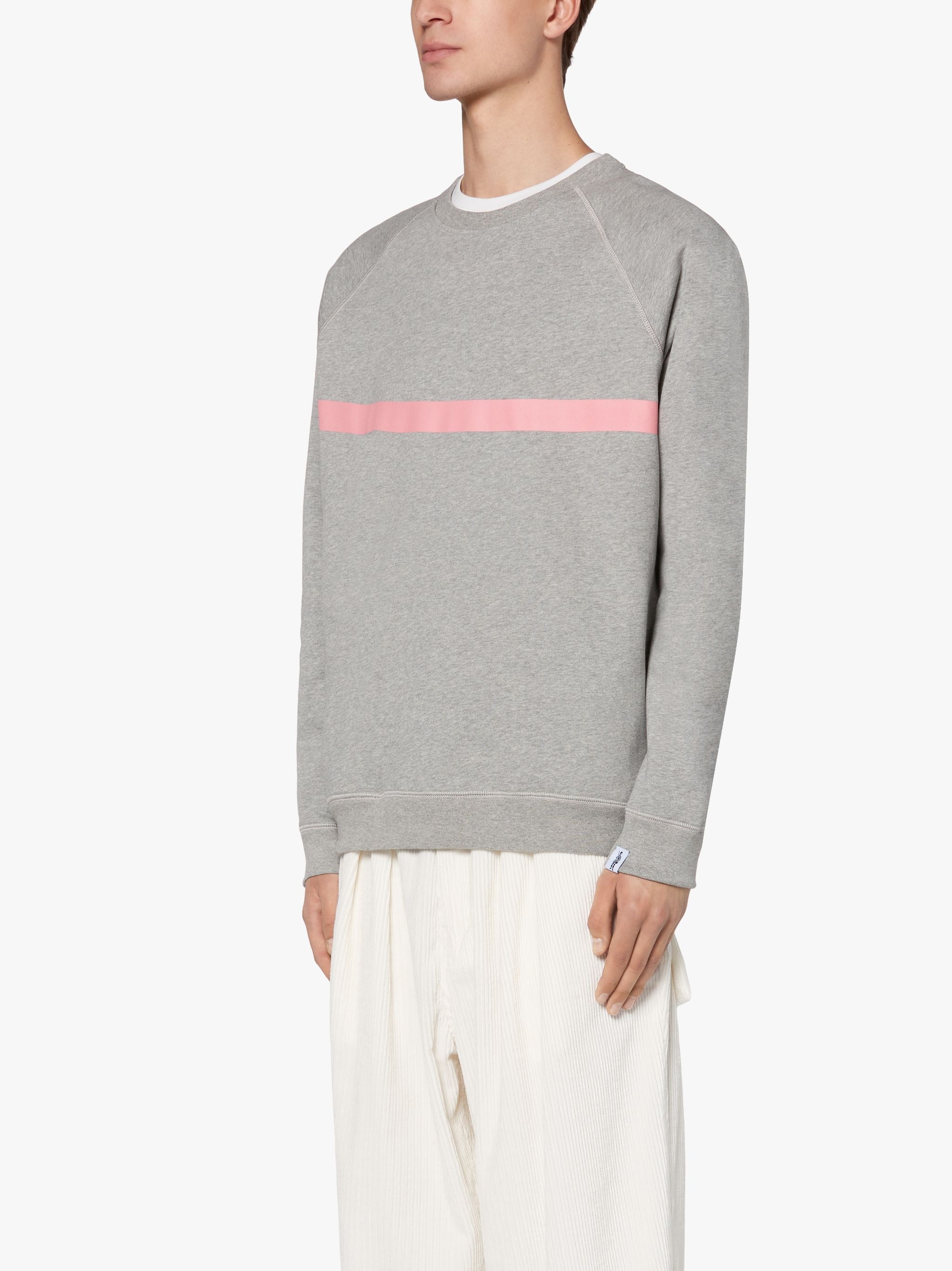 GREY X PINK COTTON CREW NECK SWEATSHIRT | GJM-207 - 3