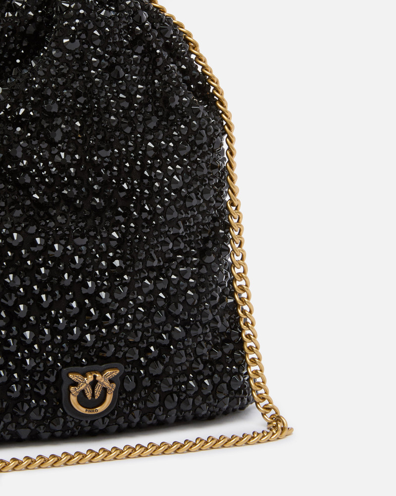 BABY SLOUCHY BAG FULLY RHINESTONED SHOULDER POUCH 3