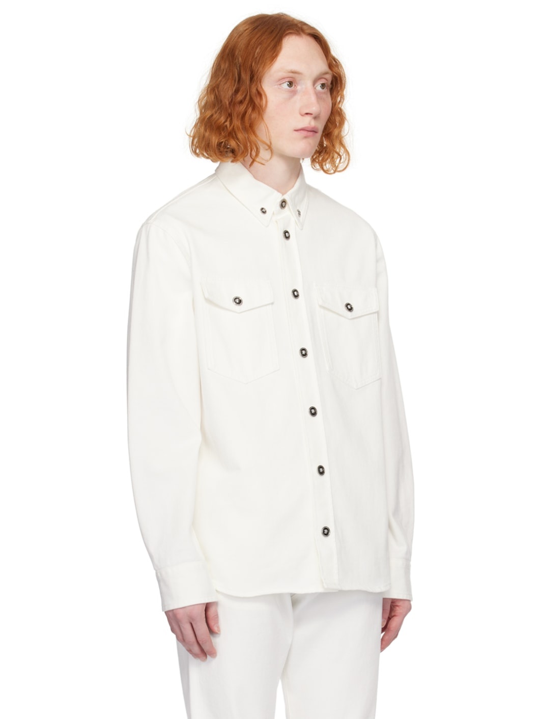 White Medusa Denim Shirt - 2
