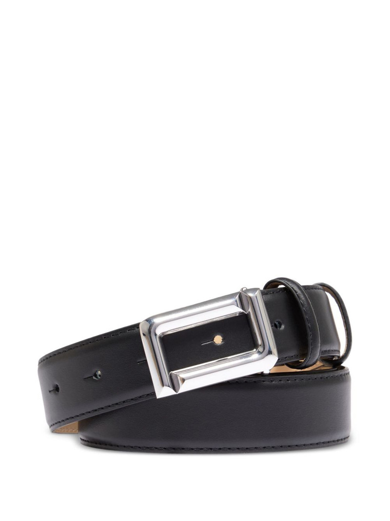 rectangular-buckle leather belt 1