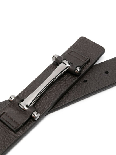 Canali pebbled-leather belt outlook