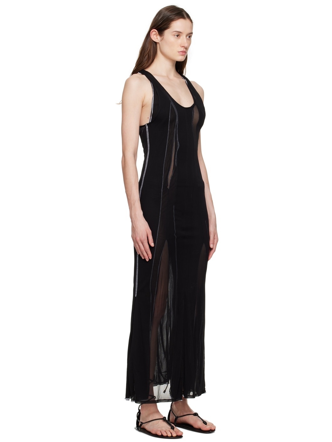 Black Seam Allowance Maxi Dress - 2