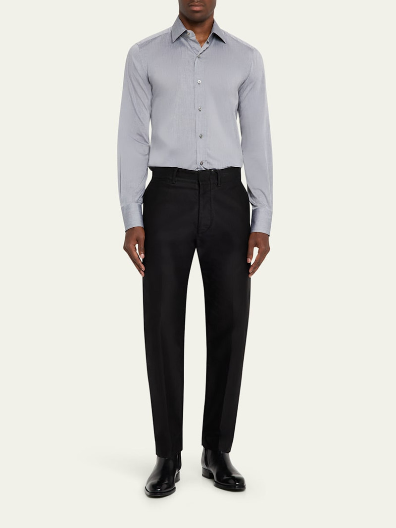 TOM FORD Men's Cotton Chambray Slim-Fit Dress Shirt outlook