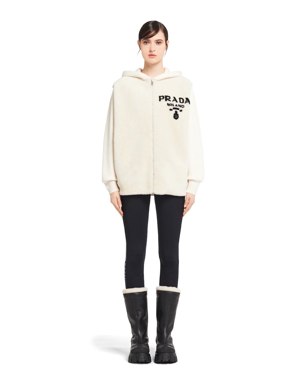 Oversized cashmere and shearling sweatshirt - 2