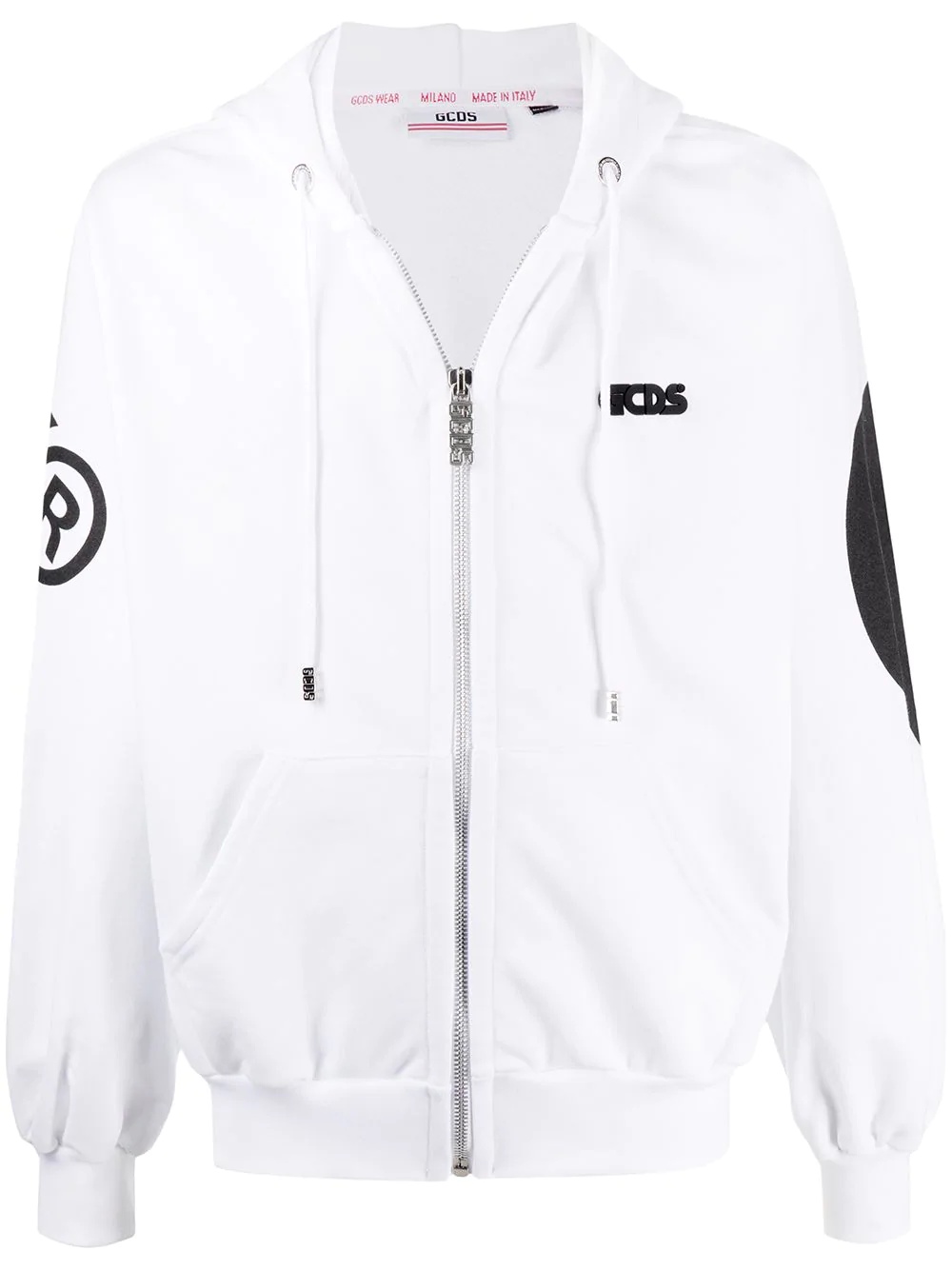 logo print zip hoodie - 1