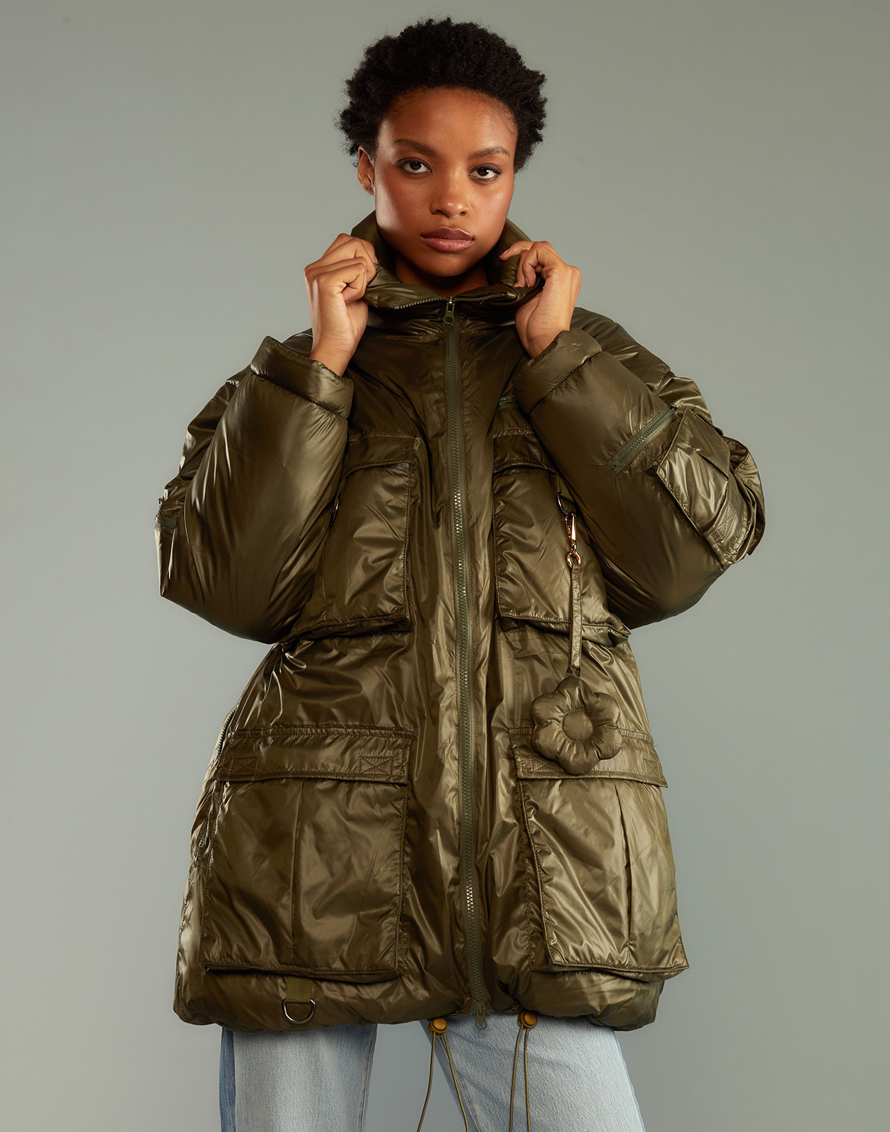 Cargo Pocket Puffer Coat - 3