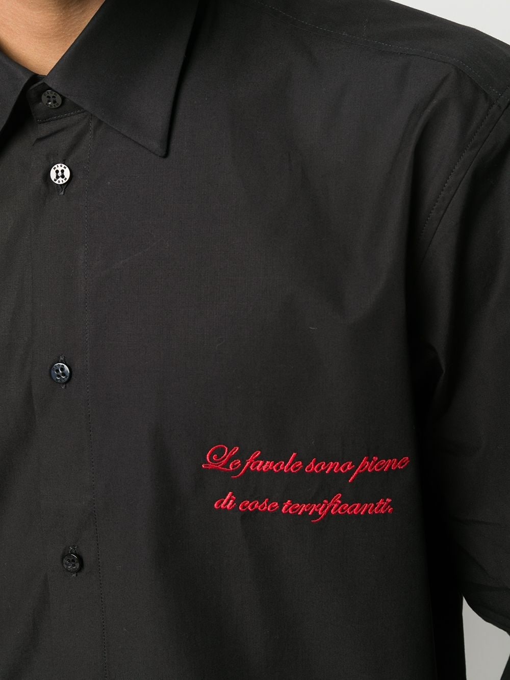 embroidered logo cotton shirt - 5