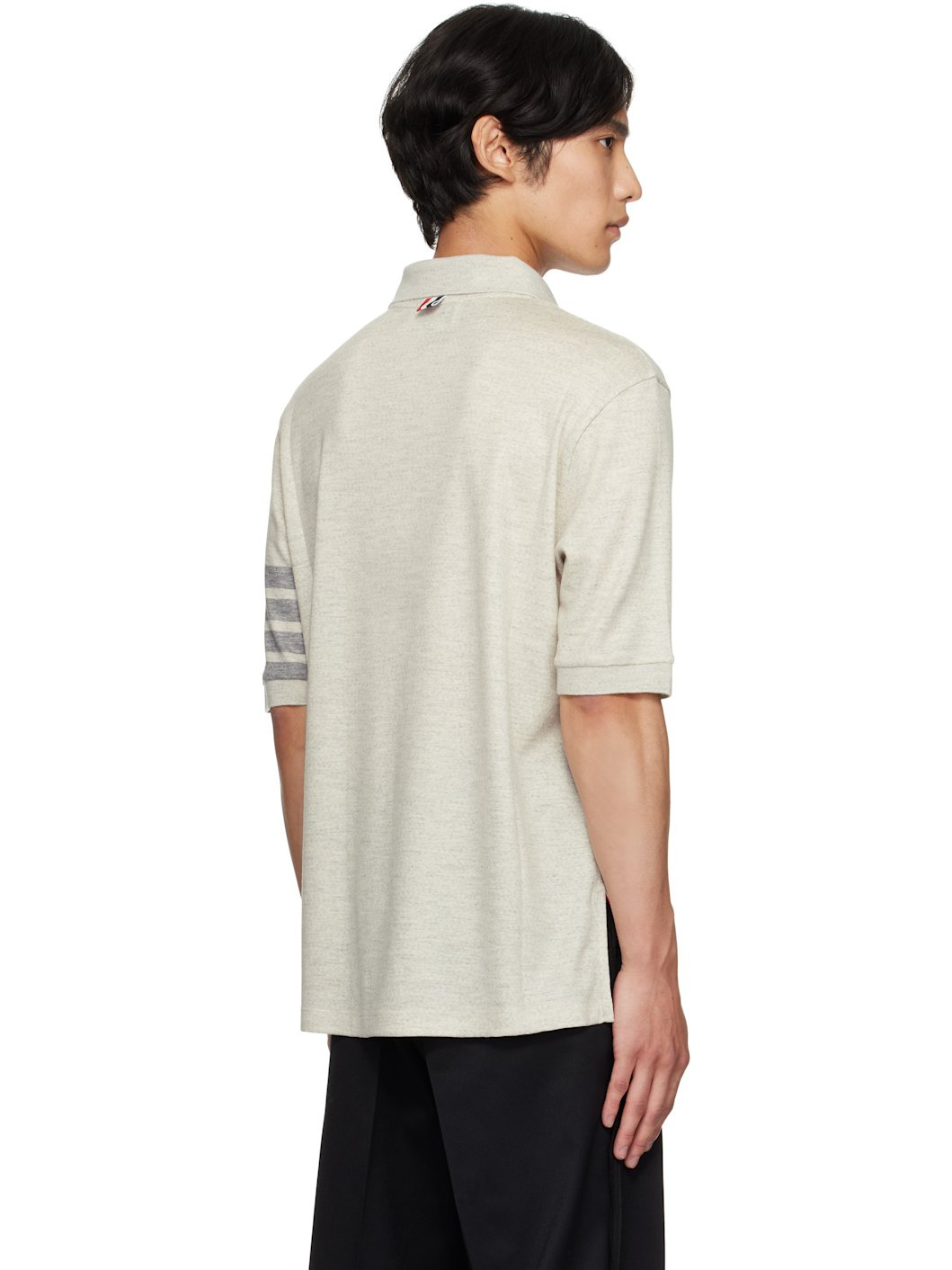 Gray Wool Jersey Polo - 3