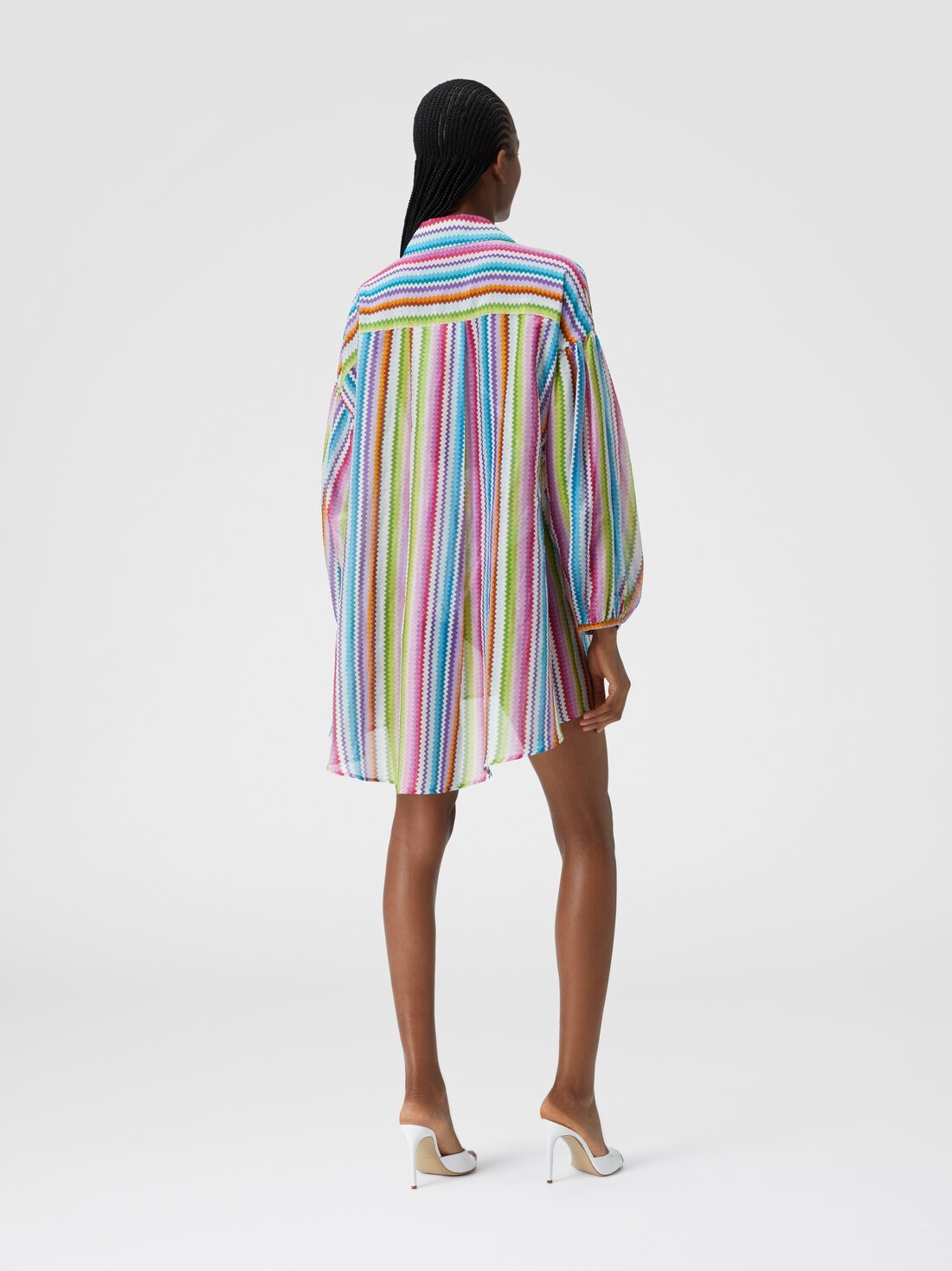 Oversized printed silk and cotton shirt - 3