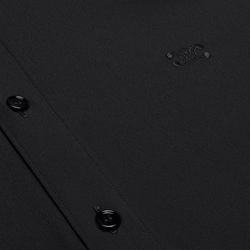 frilled Romy shirt in silk crepe and acetate 4