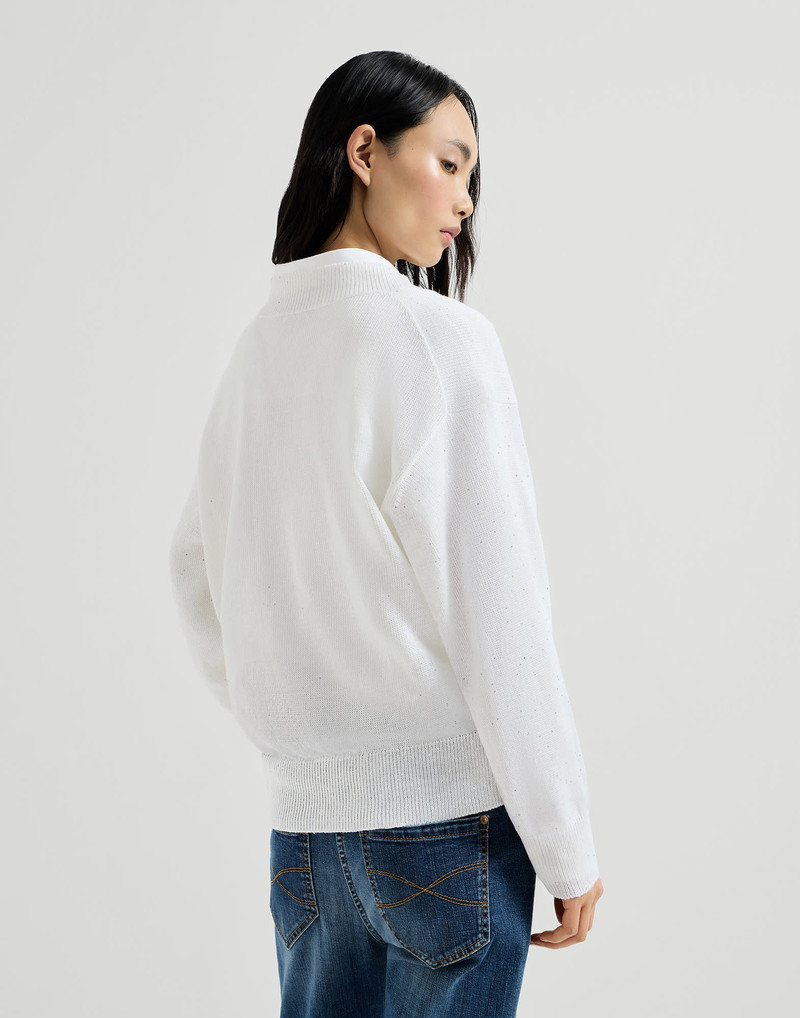 Linen and cotton Diamond yarn sweater 3