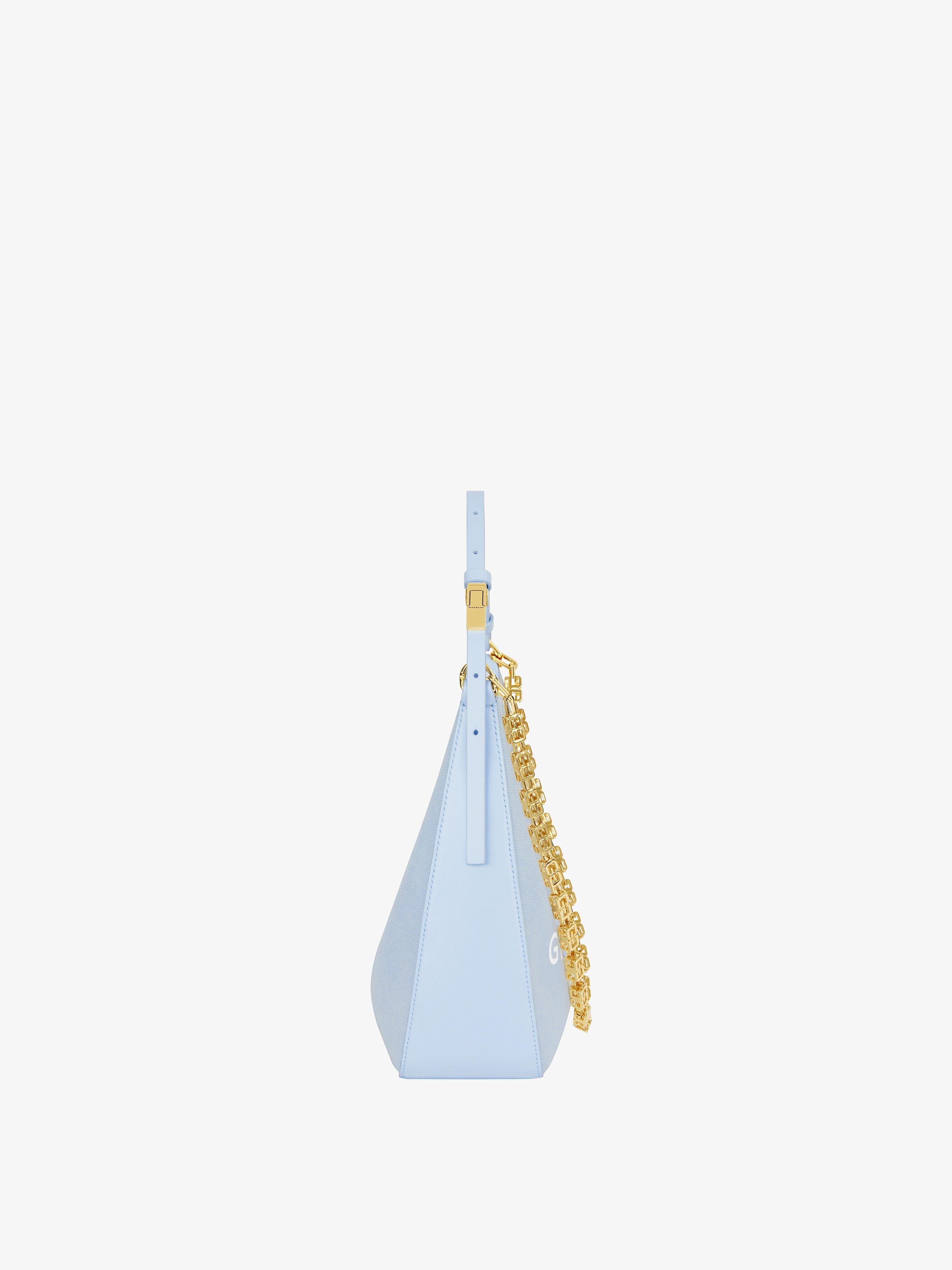 SMALL MOON CUT OUT BAG IN CANVAS WITH CHAIN - 3