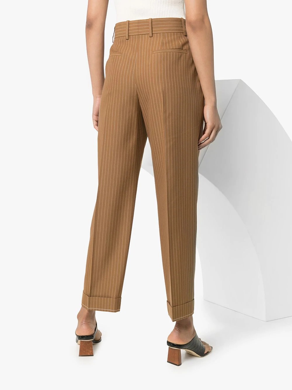 pinstriped tailored trousers - 3