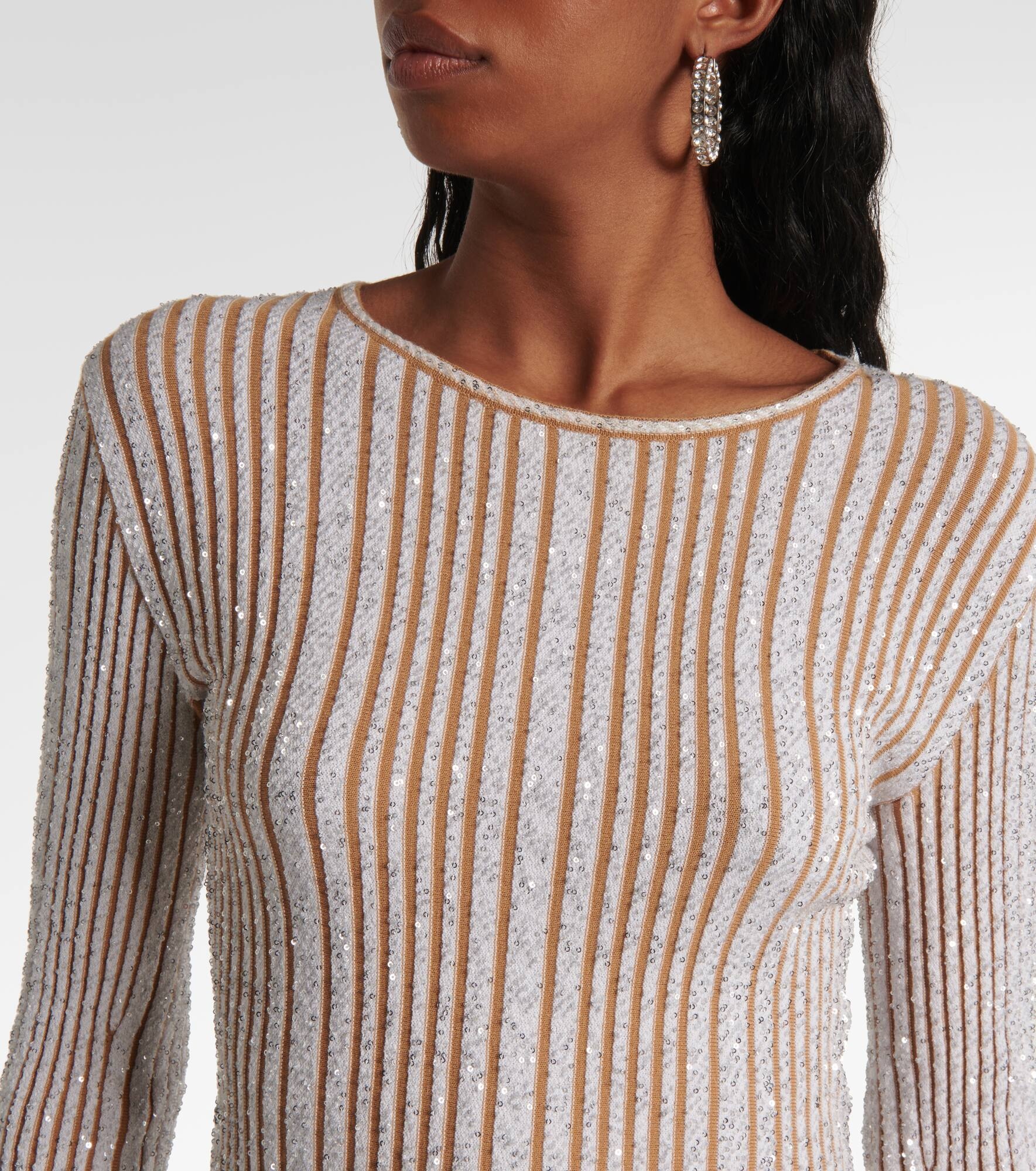 Sequined striped sweater - 4