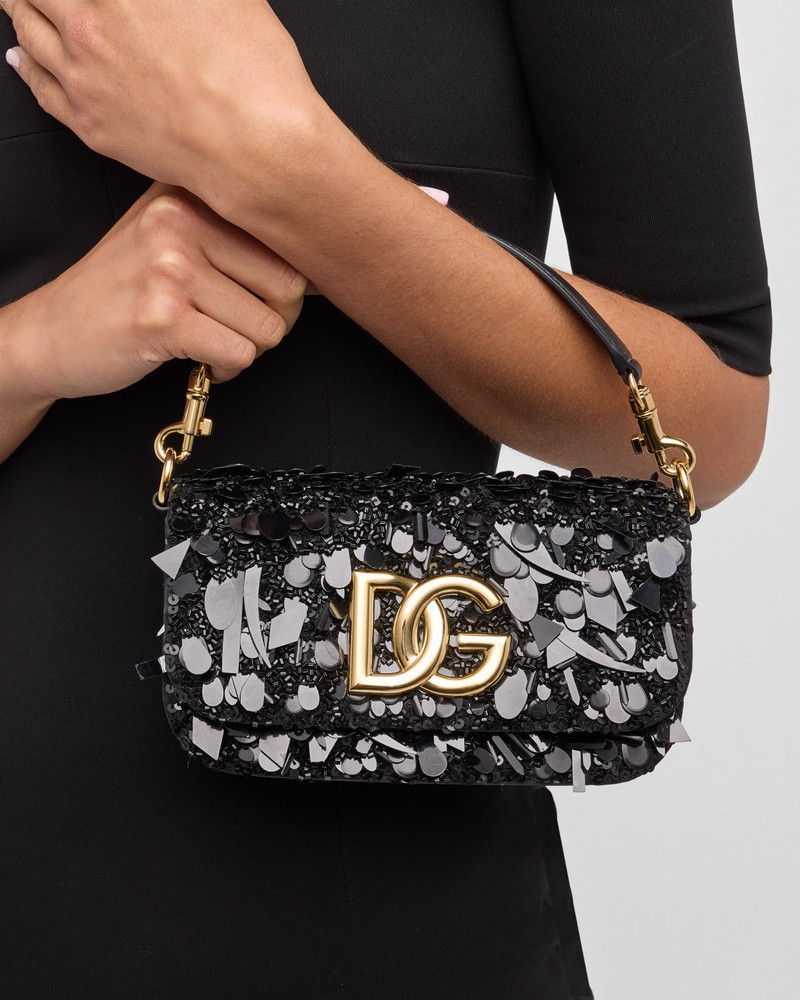 DG Logo Sequined Top-Handle Bag 5