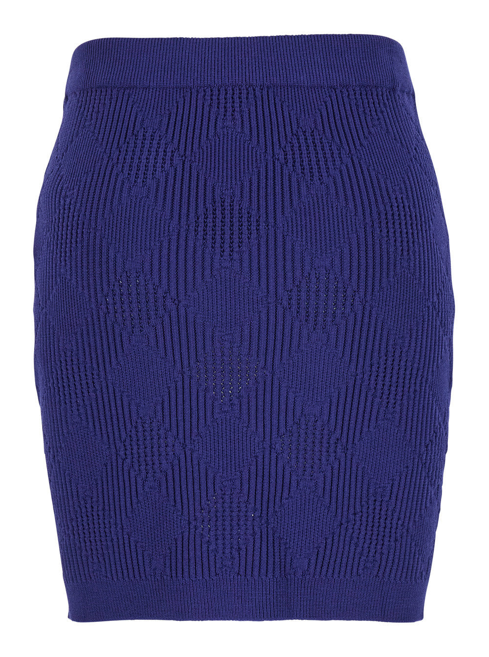 Balmain Women Blue Mini Skirt With Jewel Buttons In Viscose Blend Woman - 2