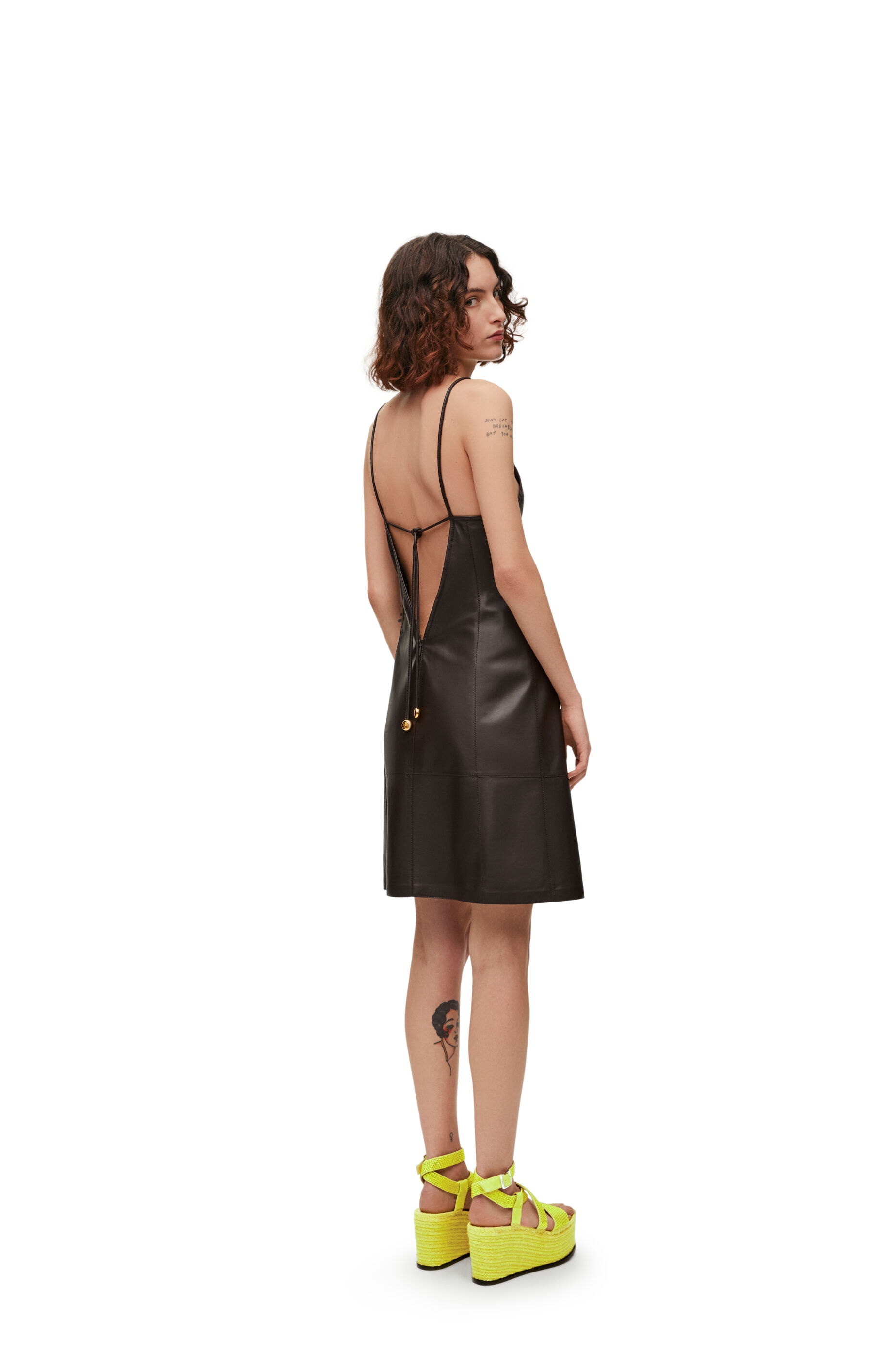Strappy dress in nappa lambskin - 3