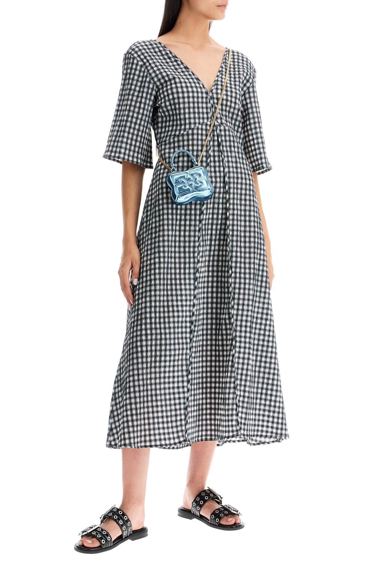 MIDI SEERSUCKER CHECK DRESS - 2