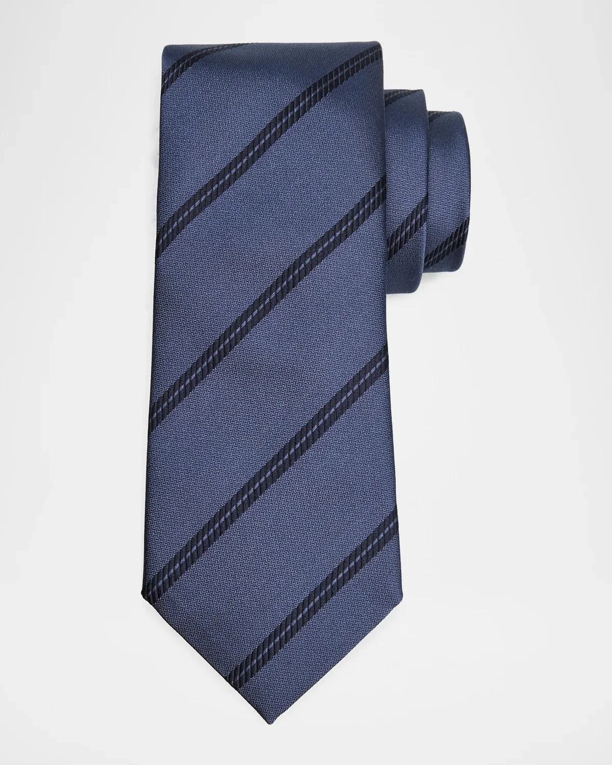 Men's Regimental Stripe Silk Tie - 1