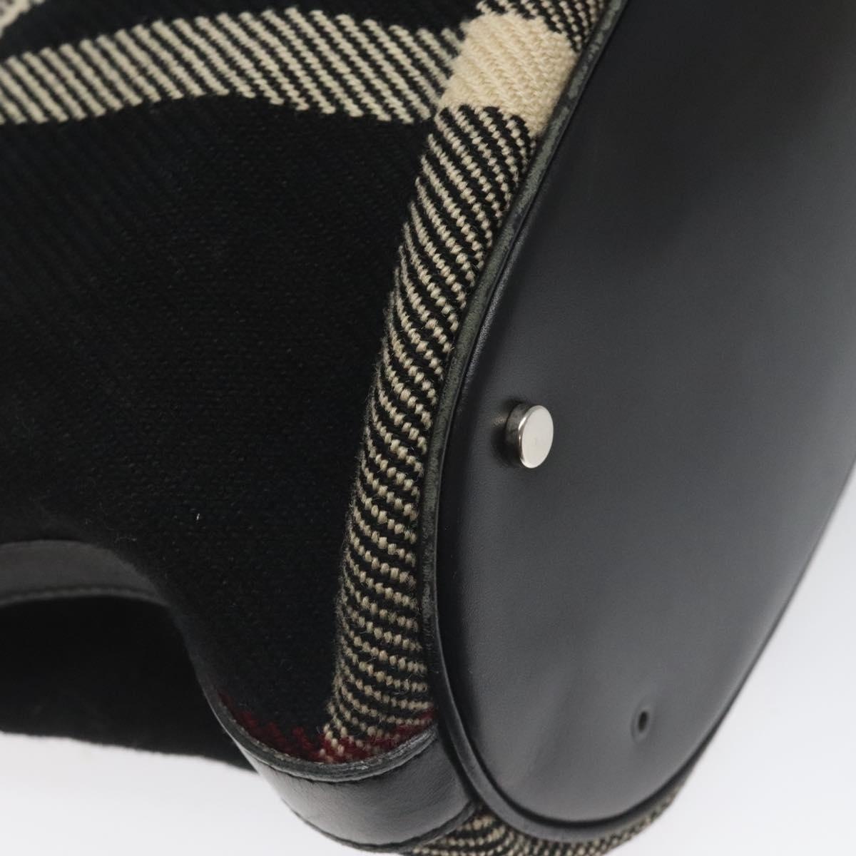 Burberry Nova Check Hand Bag Wool Black - 14