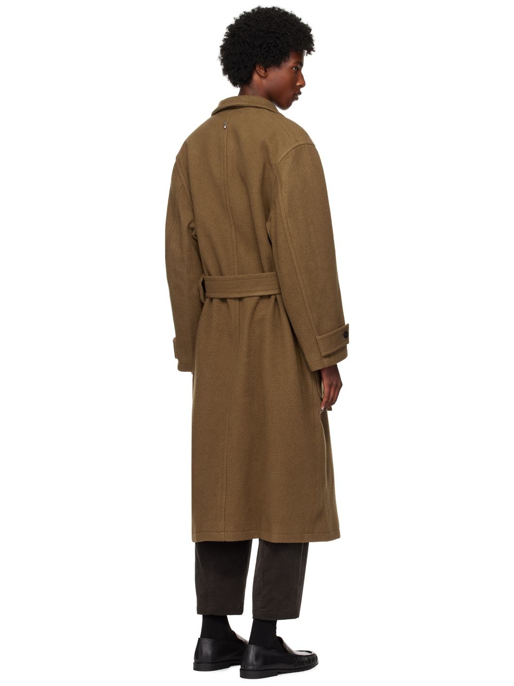 Brown High Neck Coat - 3