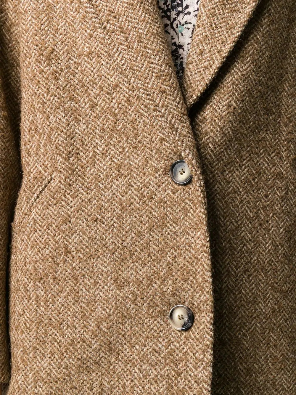 single breasted herringbone coat - 5