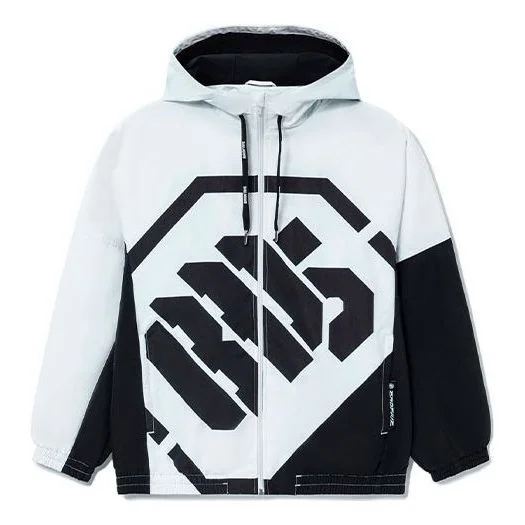 Li-Ning BAD FIVE Sports Basketball Hooded Jacket 'White Black' AFDS075-1 - 1