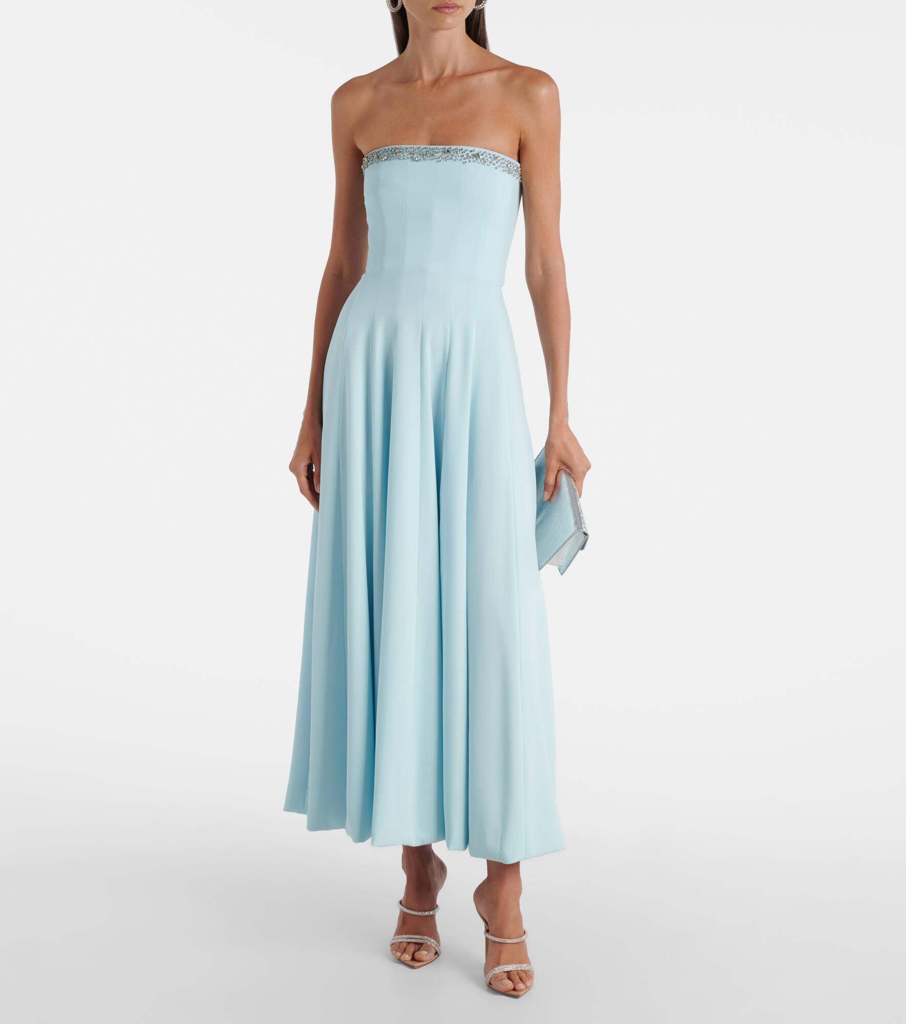 Aldina crystal-embellished crêpe midi dress - 2