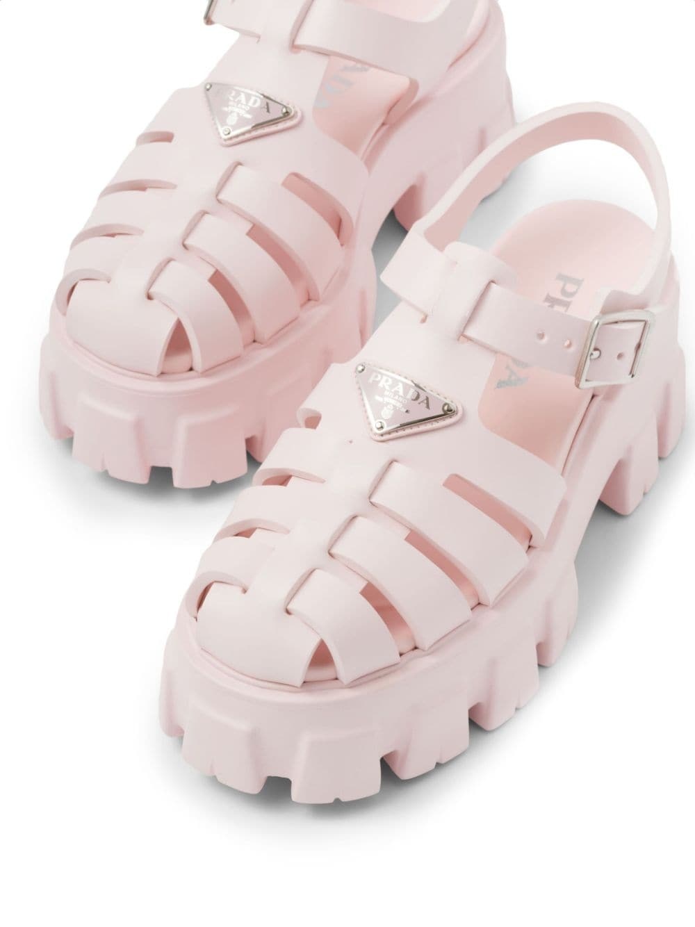 logo-plaque caged rubber sandals - 6