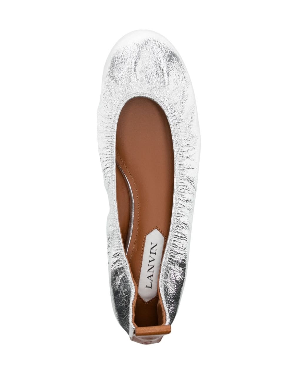 metallic leather ballerina shoes - 4