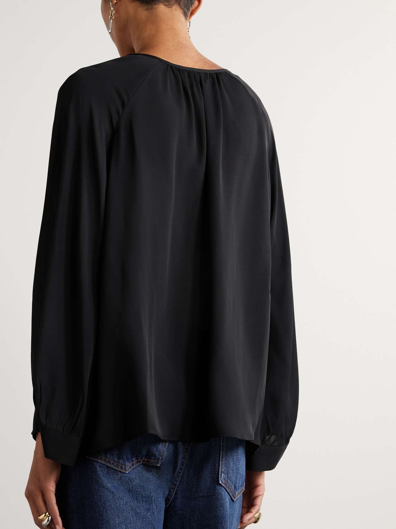 Acadia silk-chiffon blouse Black - 4