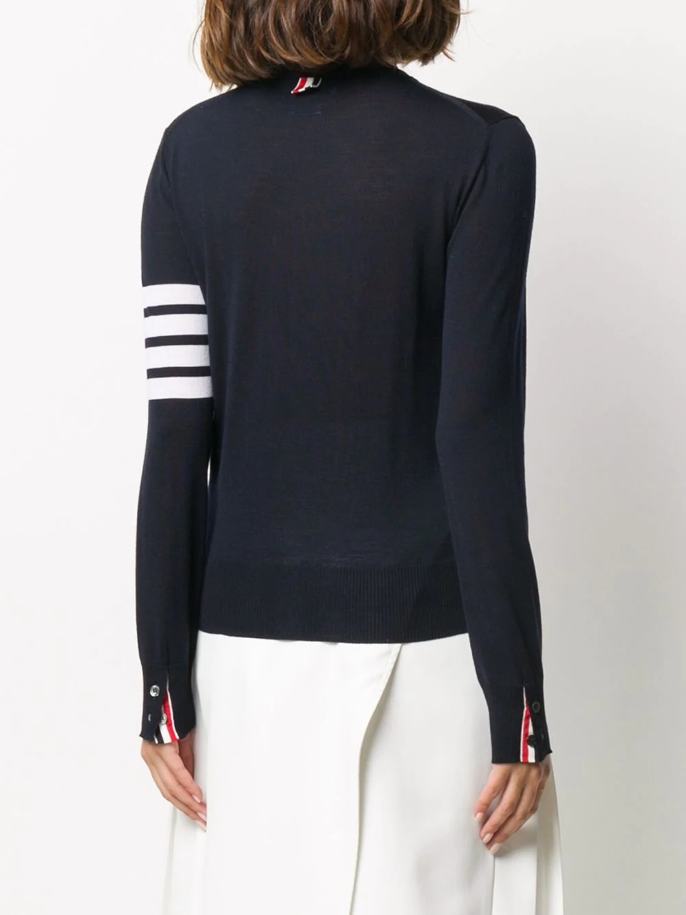 striped-sleeve merino-wool knit jumper - 4