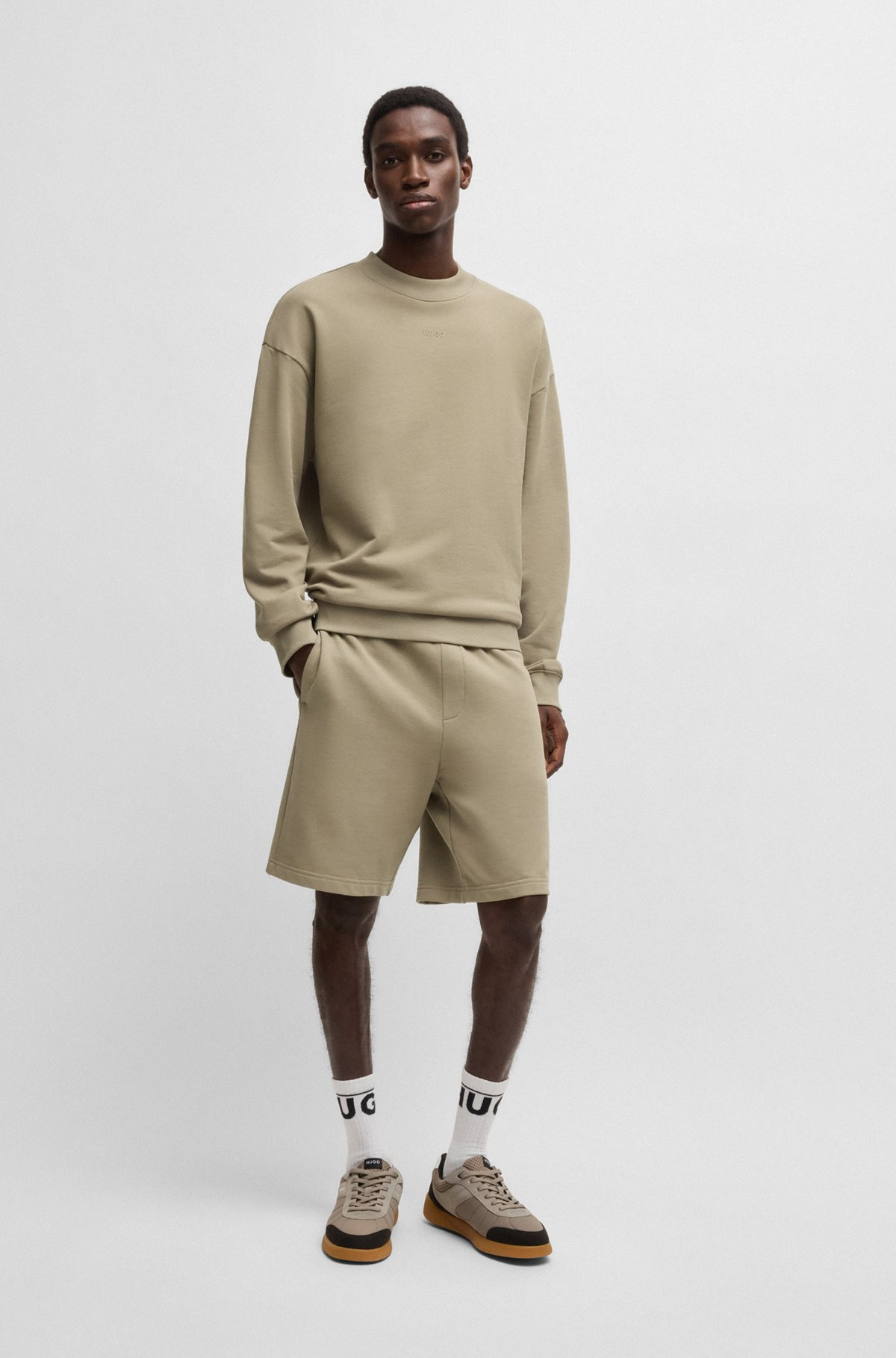 RELAXED-FIT SHORTS IN COTTON TERRY WITH LOGO PRINT - 4