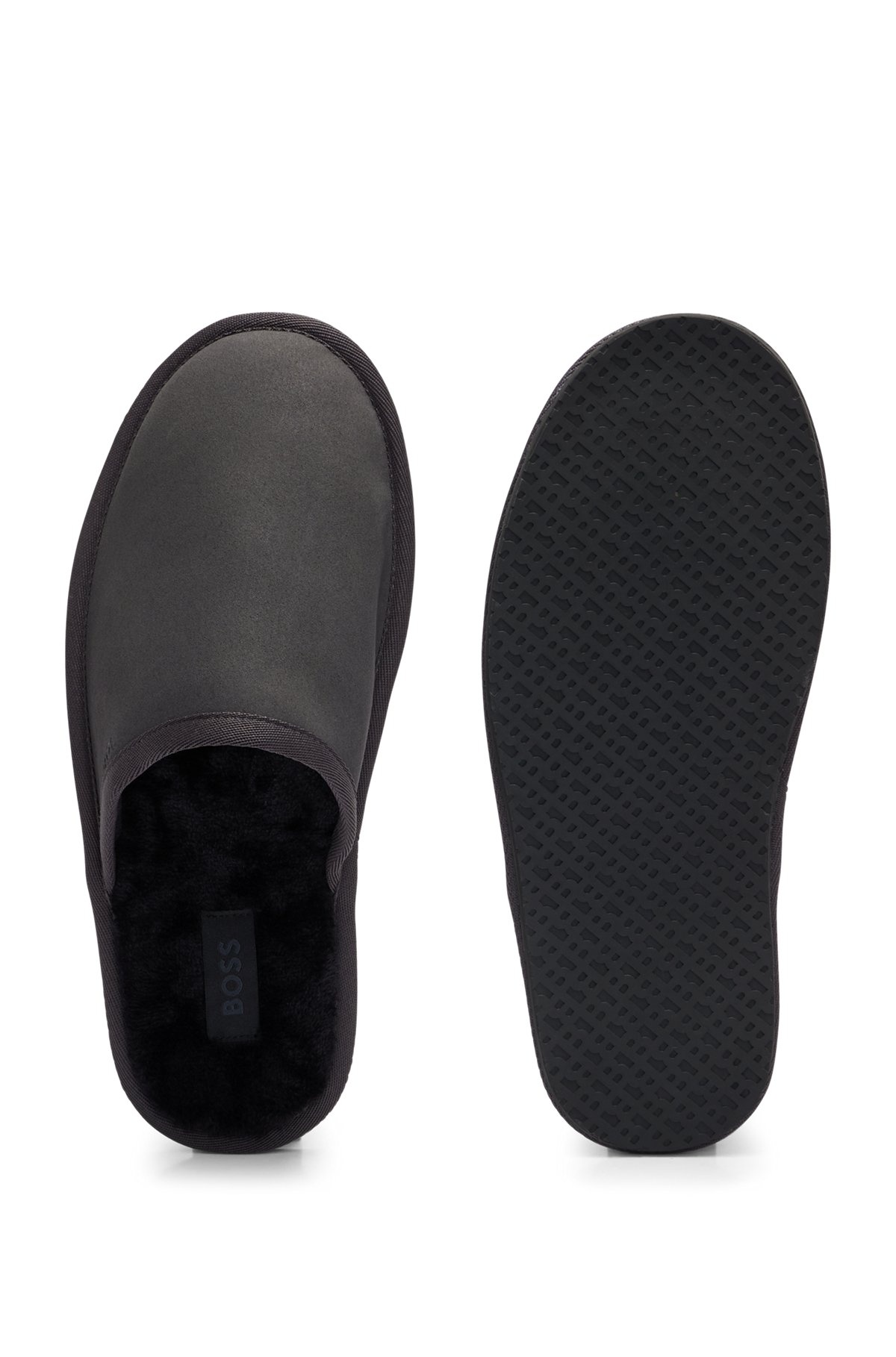 FAUX-SUEDE SLIPPERS WITH RUBBER SOLE - 4