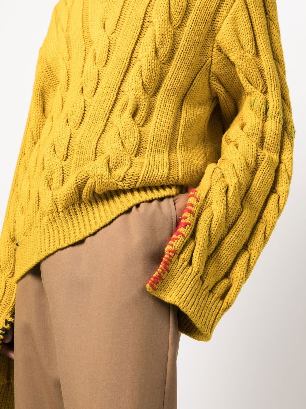 cable-knit virgin wool jumper - 5