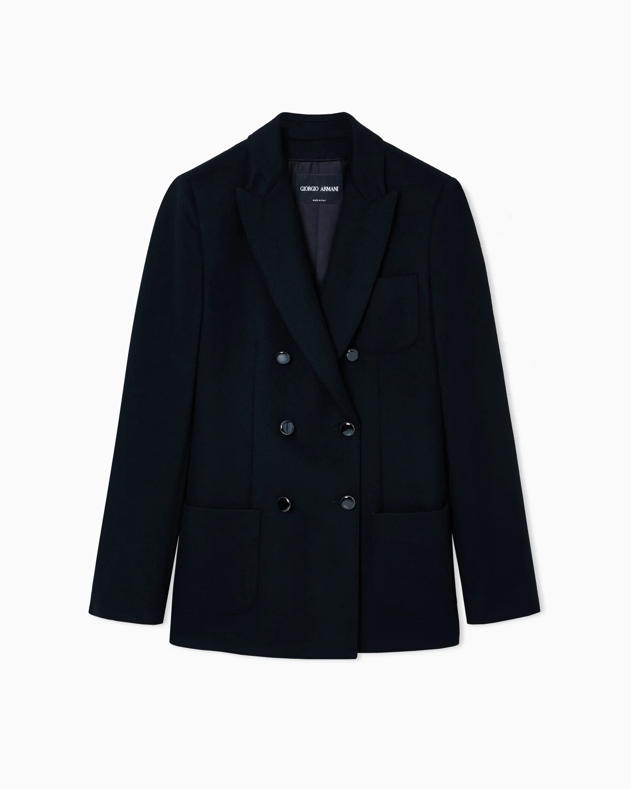 DOUBLE-BREASTED JACKET IN VIRGIN WOOL AND CASHMERE - 1