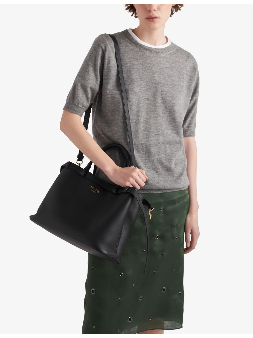 Buckle medium leather tote bag - 3